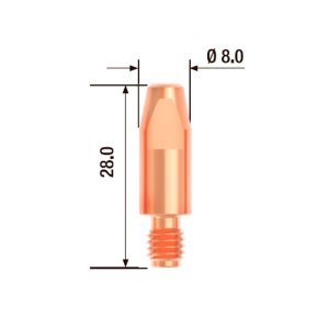 FUBAG Контактный наконечник M6х28 мм ECU D=0.9 мм (25 шт.) в Йошкар-Оле фото