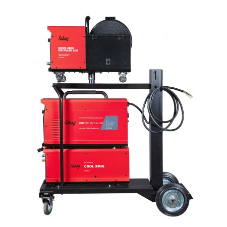 Полуавтомат сварочный FUBAG XMIG 500T DW PULSE + подающий механизм DRIVE XMIG DW PULSE  + горелка FB 550W 3 м + блок жидкостного охлаждения Cool XMIG + шланг-пакет 5 метров 95 мм2 14 pol с жидкостным охлаждением + Тележка  в Йошкар-Оле фото