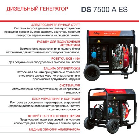 Дизельный генератор FUBAG DS 7500 A ES с электростартером и коннектором автоматики в Йошкар-Оле фото