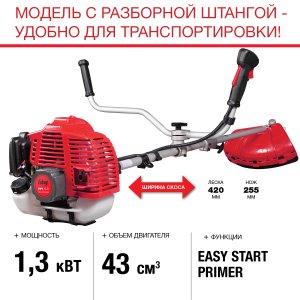 Бензиновый триммер FUBAG FPT 43R + Триммерная леска  сечение витой квадрат L 130 м * 2,4 мм в ПОДАРОК в Йошкар-Оле фото